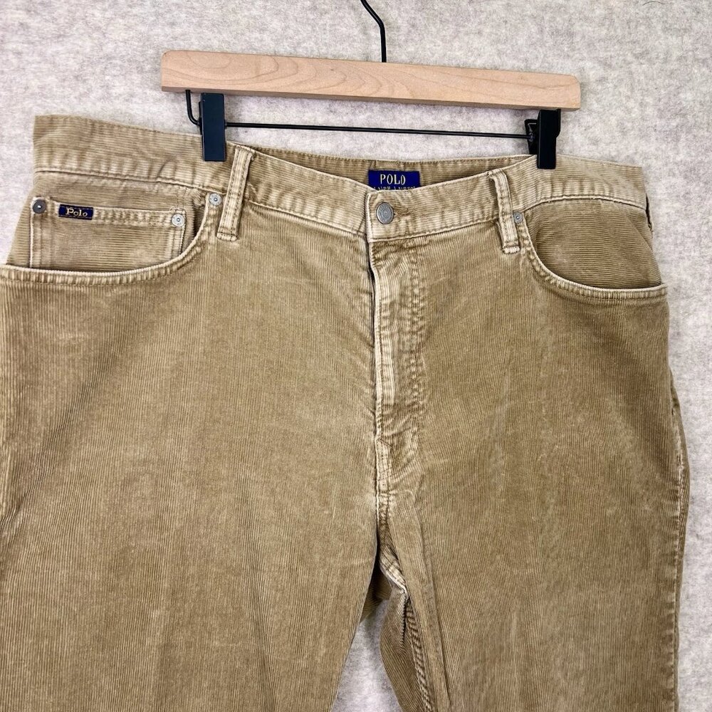 Polo Ralph Lauren Varick Slim Fit Straight Tan Beige Corduroy Pants Size 40 x 32